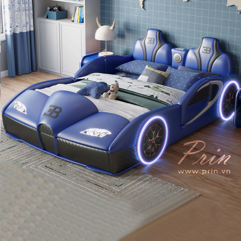 Giường ôtô siêu xe màu xanh