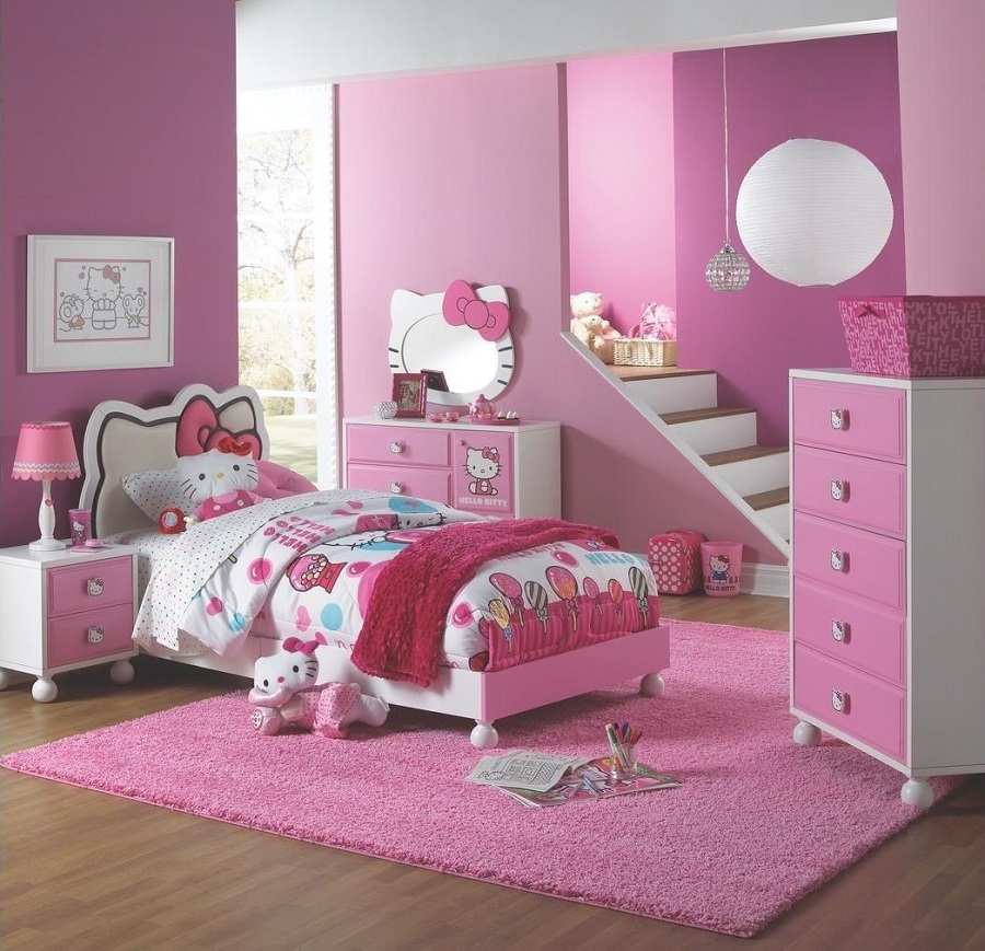 Phòng ngủ Hello Kitty hoạ tiết dễ thương