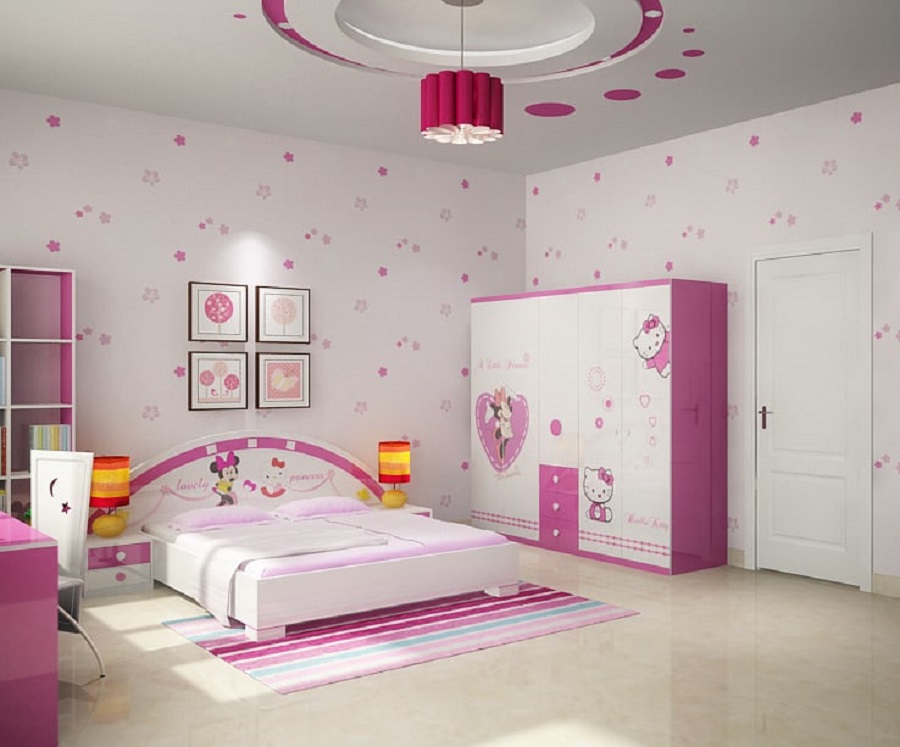 Phòng ngủ Hello Kitty kết hợp Mickey
