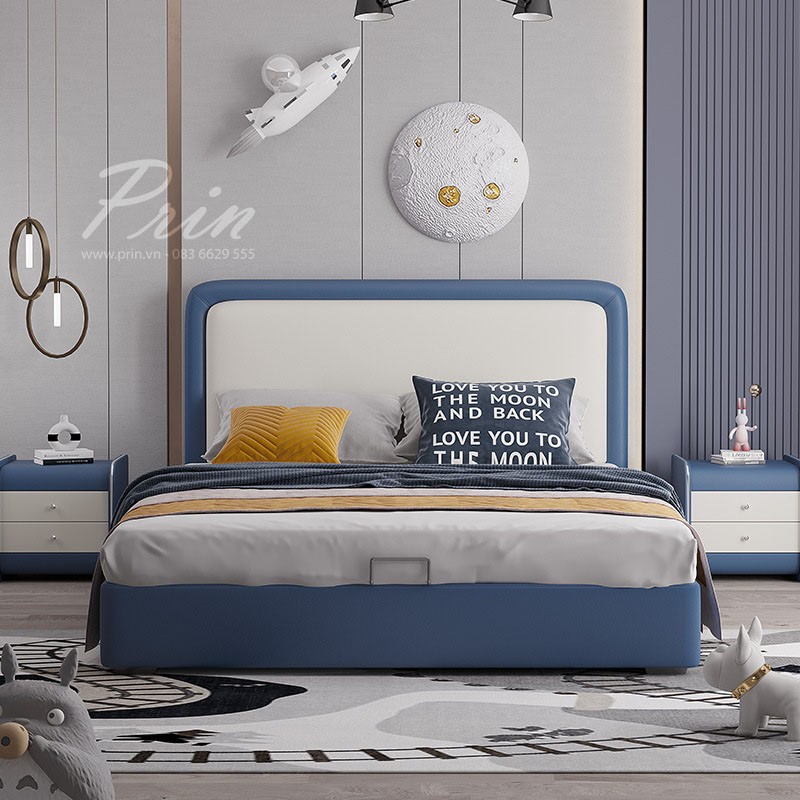Giường ngủ trẻ em bọc da B130 Giường ngủ trẻ em bọc da B130